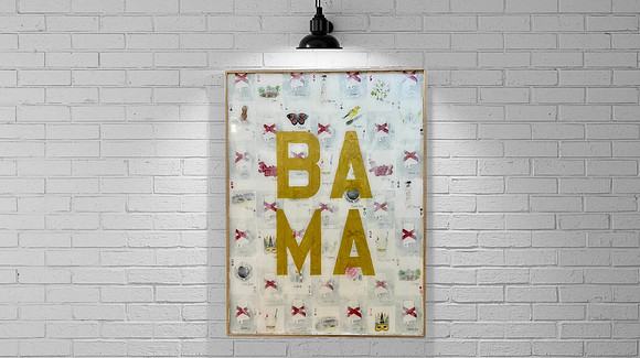 Alabama Love $288 18x24 Mixed Media Resin Art