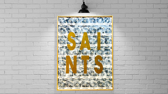 Saints Fan $258 18x24 Mixed Media Resin Art